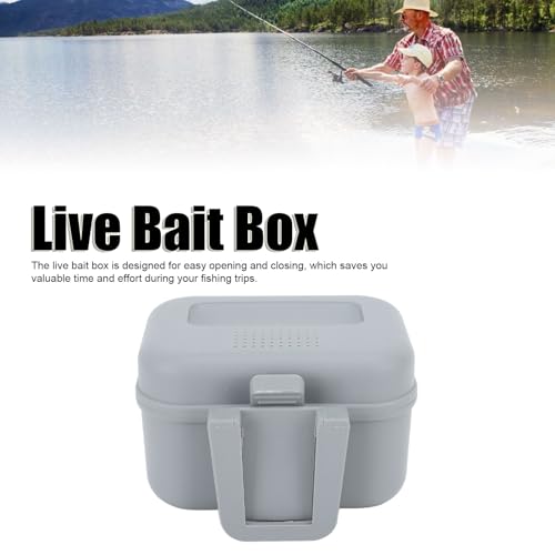 Worm Bait Holder, Heat Resistant Bait Storage Box Plastic Waterproof Fishing Live Bait Box, Portable Live Bait Container Fishing Bait Station, Fishing Accessories Boxes (Small