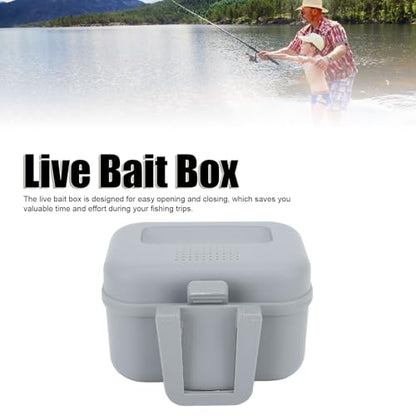 Fishing Live Bait Box, Plastic Bait Holder, Portable Heat Live Bait Container Fishing Bait Station, Fishing Accessories Boxes Storage Containers (Small