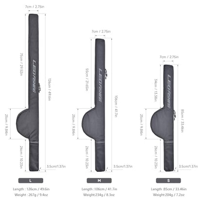 LEOFISHING Portable Fishing Rod Case Folding Fishing Pole Bag Fishing Pole Tackle Protective Cover Case Fishing Spinning Rod Bag Special Design for Fishing Poles with Reels 3 Size (Medium) - size: Medium-106cm/41.7in