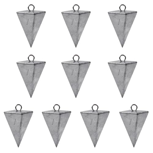 Pyramid Sinkers Fishing Weights, Saltwater Surf Fishing Sinkers Triangle Fishing Weights for Ocean Saltwater Surf Fishing Gear Tackle 1oz 2oz 3oz 4oz 5oz 6oz 8oz - color: 1oz - 10pcs