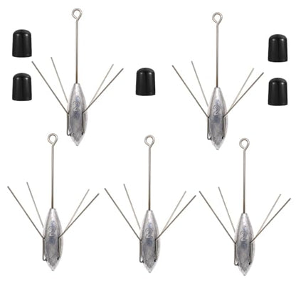 5 Pcs Sputnik Sinker Fishing Weights Lead Surfing Casting Spider Sinkers Long Tail Fishing Equipment for Catfish Saltwater Beach Sand Ocean - size: 2oz - 5pcs