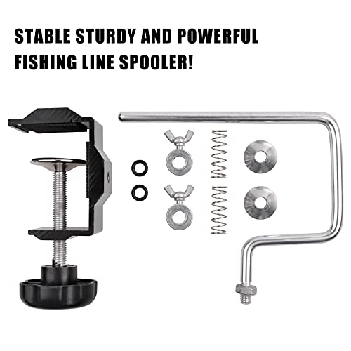 Fishing Line Spooler Portable Fishing Reel Spooler Adjustable Stable Fishing Line Winder Spooler Machine with Clamp Suction Cup Base Spooling Station System for Spinning Casting Reels - color: Style A-With Clamp