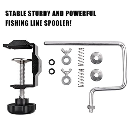 Fishing Line Spooler Portable Fishing Reel Spooler Adjustable Stable Fishing Line Winder Spooler Machine with Clamp Suction Cup Base Spooling Station System for Spinning Casting Reels - color: Style A-With Clamp