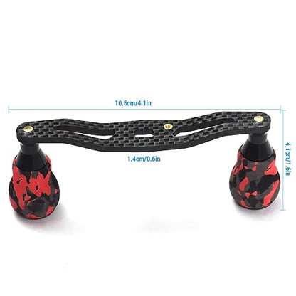 Lixada Carbon Baitcasting Trolling Reel Handle Left Right Ultralight Fishing Reel Crank Carbon Fiber Fishing Reel Handle Crank Accessory