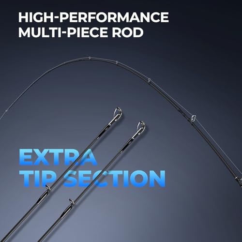 KastKing Spartacus Passage Travel Fishing Rods, Portable 4-Piece Spinning & Casting Rods, Extra Twin-Tip, IM7 Graphite Blanks, Stainless Steel Guides with Zirconium Oxide Rings, EVA Handle - size: 6'0"-M-Moderate Fast(4 Pcs+ Extra Tip), style: Casting