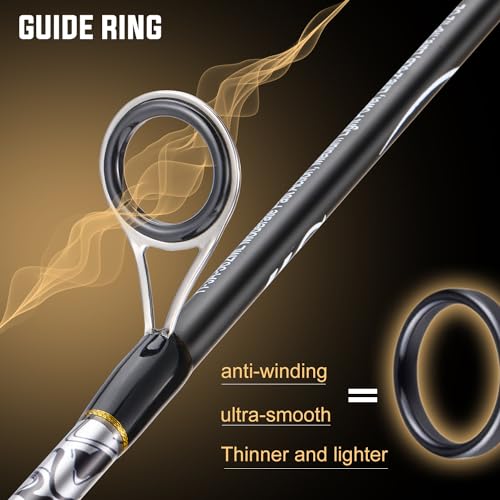 Sougayilang Reel and Fishing Rod Combo, Fiberglass Fishing Pole with Durable P-Cork Rod Handle, Lightweight Graphite Frame - size: 6'0" M- M Fast with 1000 Reel