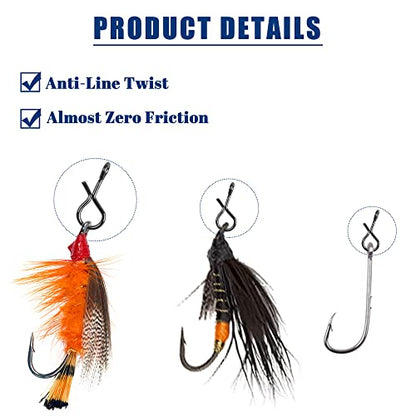 Fly Fishing Snaps Twist Clips,300pcs Stainless Steel Quick Change Lure Snaps No Knot Fast Clip Lure Connector for Flies Jigs Hooks Fly Trout Fishing Lures Clip Swivels Terminal Tackle