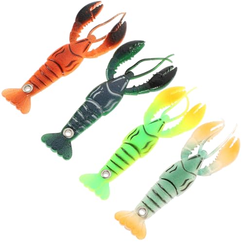 GARVALON 4pcs Soft Fishing Lures Crawfish Baits 95mm Artificial Wear-Resistant Swim Baits for Freshwater Bass Anglers Outdoor Fishing