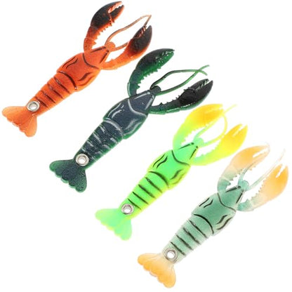 GARVALON 4pcs Soft Fishing Lures Crawfish Baits 95mm Artificial Wear-Resistant Swim Baits for Freshwater Bass Anglers Outdoor Fishing