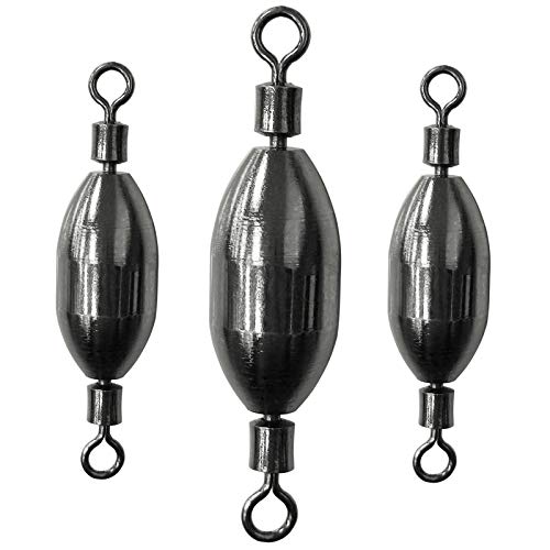 AMYSPORTS Saltwater Fishing Weights Swivel Bullet Sinkers Fishing Weight Brass Fishing Weights Freshwater Bass Sinker Weight with Swivel Rolling - size: Size3 (1/16oz.) 15pcs