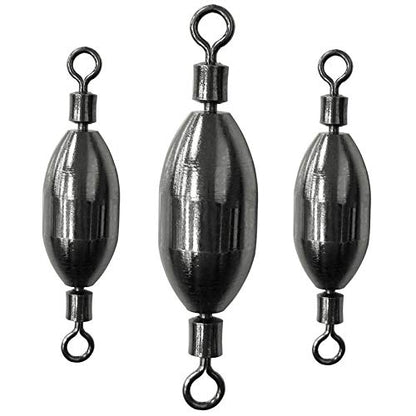 AMYSPORTS Saltwater Fishing Weights Swivel Bullet Sinkers Fishing Weight Brass Fishing Weights Freshwater Bass Sinker Weight with Swivel Rolling - size: Size1 (1/32oz.) 20pcs