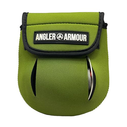 Angler Armour Spinning Reel Cover, Fishing Reel Cover, Neoprene Reel Cover, Spinning Reel Sleeve, Spinning Reel Case, Spinning Reel Protective Sleeve, 1000, 2000, 3000, 3500 Reels (Olive Green) - color: Olive Green
