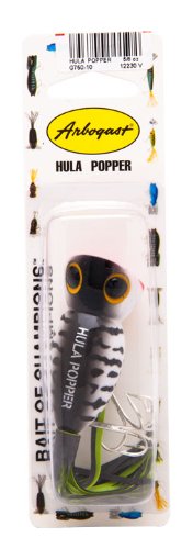 Arbogast Hula Popper Topwater Bass Fishing Lure - color: Coach Dog, size: 1 3/4 in, 1/4 oz