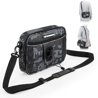 KastKing BaitSpace Detachable Bait Binder Tackle Bag – Large Clear Sleeves, Durable 900D Water-resistant Fabric, Soft Plastic Bait Storage For Hooks, Sinkers & Fishing Accessories - color: Black Camo