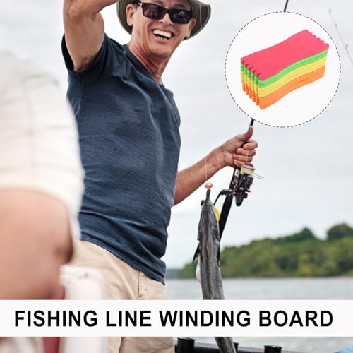 10Pcs Fishing Line Board Sponge Wrapped Wire Fishing Winding Board with 5 Slots Lightweight Quick Dry Line Spooling Accessories for Organizing Hooks Leaders and Rigs 4.72X1.96X0.23In