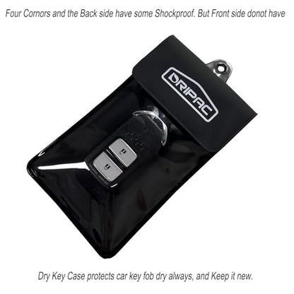 DRIPAC Floating Waterproof Car Key FOB Case Wallet Dry Bag Waterproof Pouch Holder for Driver License Credit Card ID Cash Badge (Black)