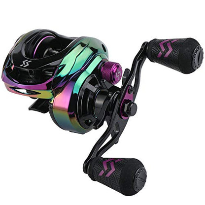 Sougayilang Baitcasting Reels - Colorful Fishing Reel, 8.0:1/7.3:1 Gear Ratios, 9+1 BB, Magnetic Braking System - color: B-Left Handed