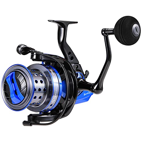 Sougayilang Spinning Reels 10000 Series Surf Fishing Reels, Ultra Smooth Powerful with CNC Aluminum Spool, Inshore & Offshore Saltwater Fishing - color: Blue- SFL10000