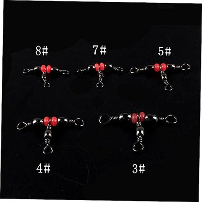 Hooks Fishing Ring Set 3-Way Swivels Sea Angling Tackle 10x3/4/5 Swivels Compact Storage