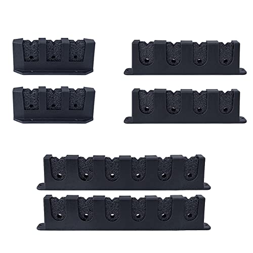 Horizontal 3/4/6 Rod Storage Rack Fishing Pole Holder Wall Mount Stand Foam Inserts with Screw for Garage Carp Accessory, Black - size: 3 holes
