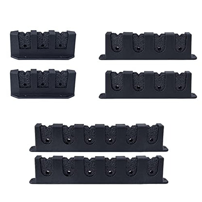 Horizontal 3/4/6 Rod Storage Rack Fishing Pole Holder Wall Mount Stand Foam Inserts with Screw for Garage Carp Accessory, Black - size: 3 holes
