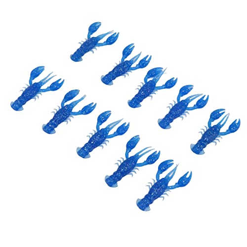 YUYTE Lures Crawfish Bait 10pcs Soft Fishing Lure Crawdad Bait PVC Shrimp Artificial Lure Baits for Freshwater and Saltwater Fishing - color: Blue