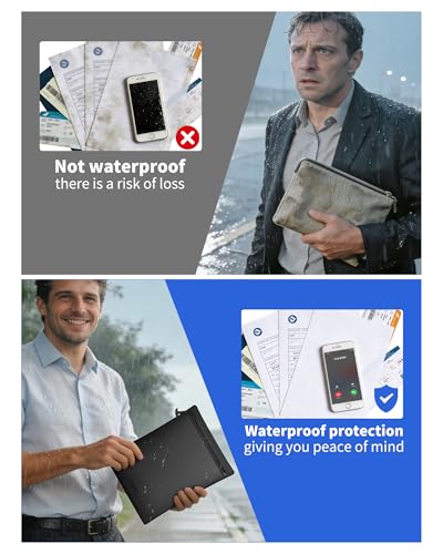 IPX8 Waterproof Document Bag: Submersible 1M / 30 Min for Business Travelers & Boating – Keep Legal Docs, Passports & Valuables Bone-Dry in Rain or Spills – 15.3x11.8" Portable Zipper Pouch