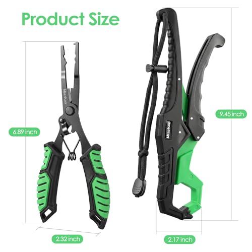 Fishing Tools Kit-Stainless Steel Fishing Pliers, Fish Lip Gripper, Multi-Functional Jaw Anti-Corrosion, Fishmen Must Have Fishing Gear - color: Green