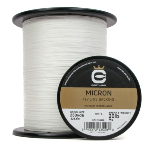 Cortland Micron Backing Fly Fishing, White 250 YDS, 30lb