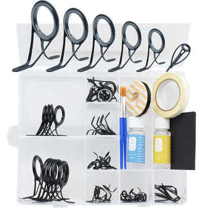40PCS LSV Saltwater Fishing Surf Spinning Double Feet Rod Stainless Steel Guides Repair Kit