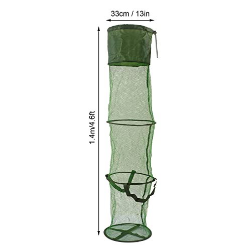 Fishing Net Cage, Cross Sewing Process Scratch Prevention Portable Durable Collapsible Fishing Cage Basket for Fishing Accessories