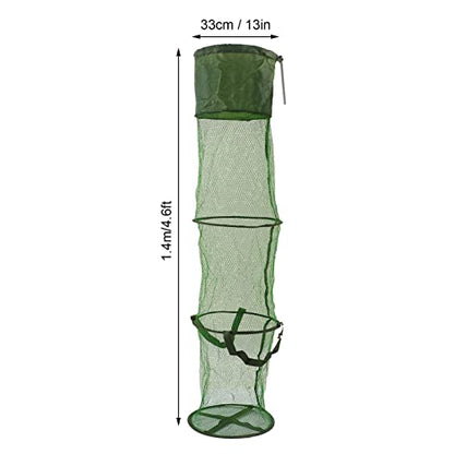 Fishing Net Cage, Cross Sewing Process Scratch Prevention Portable Durable Collapsible Fishing Cage Basket for Fishing Accessories