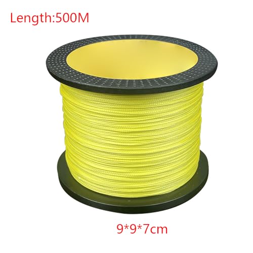 Premium 500M Yellow 8-Strand Braided Fishing Line – High-Tensile PE Fishing-Line for Ultimate Strength, Abrasion Resistance & Casting Performance