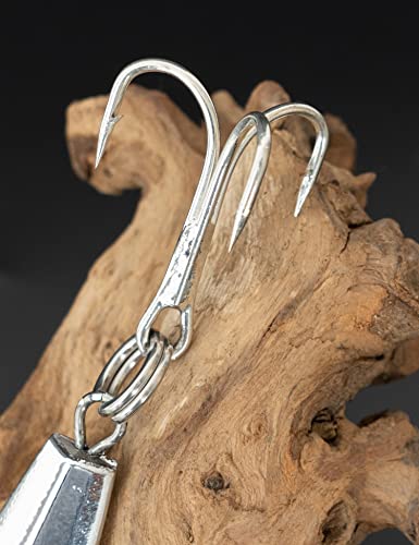 Bluewing 6oz/8oz/10oz/12oz/14oz/16oz Fishing Diamond Jig Chrome with High Carbon Steel Treble Hook 1pc Premium Fish Lure Durable for Saltwater Freshwater - size: 10oz