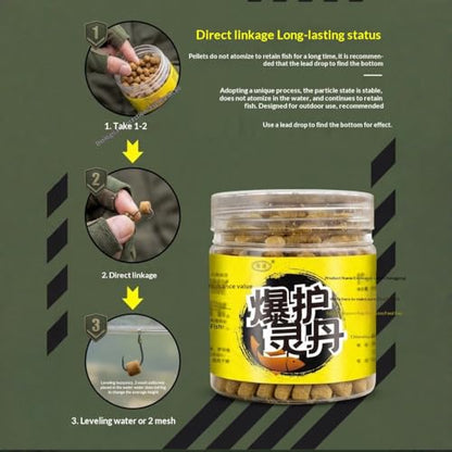 2pcs Ready-to-Use Floating Fishing Pellets, 60g Fishmeal Dough Baits for Carp Catfish Tilapia, 5-10 Mins Non-Dissolving Scented Hookable Bait Pellets for Freshwater Wild & Pond Angling