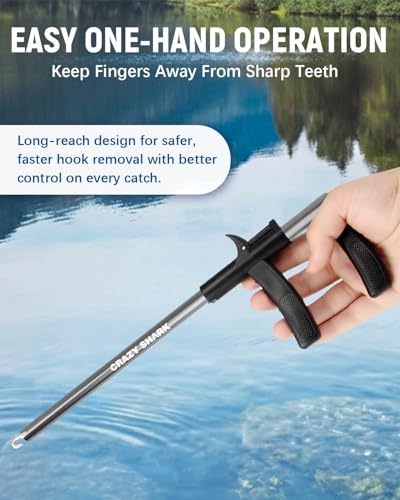 Fish Hook Remover Tool, Aluminum Fishing Hook Remover Extractor 13.6in - color: Dark Gray