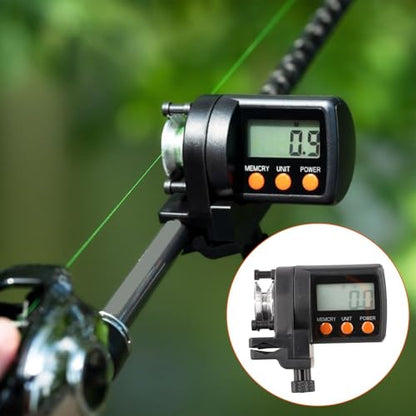 Fishing Line Counter, 199.9m-999.9 M Depth Finder Spooler Electronic Portable Digital Length Display Fish Finderdepth Gauge Tackle Tool Accurate Manual Meter Gear For 5-17mm Fishing Rods