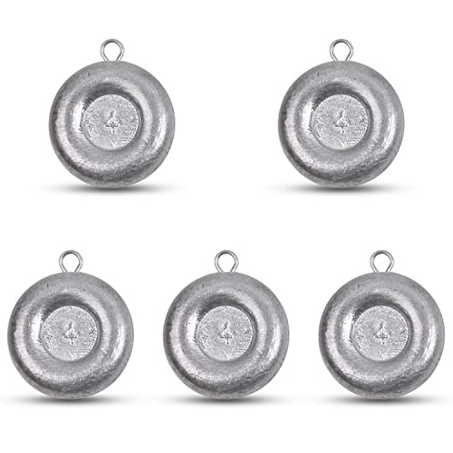 Disc Sinkers Fishing Weights, Coin Sinkers Weights Saltwater Surf Fishing Weights Catfishing Gear Tackle 8oz 6oz 5oz 4oz 3oz 2oz 1oz - style: 4oz-5pack