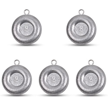Disc Sinkers Fishing Weights, Coin Sinkers Weights Saltwater Surf Fishing Weights Catfishing Gear Tackle 8oz 6oz 5oz 4oz 3oz 2oz 1oz - style: 4oz-5pack