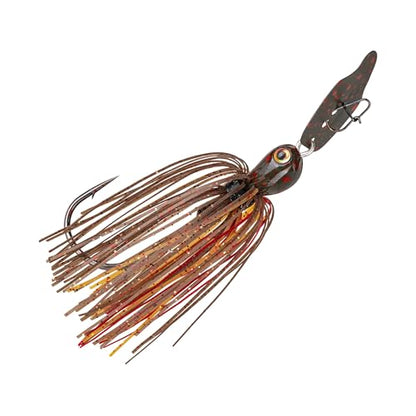 Strike King Thunder Cricket Fishing Lure, Vibrating Swim Jig, Silver Blade, 4/0 Jungle-Style Flipping Hook - color: Falcon Lake Craw, size: 3/8 oz