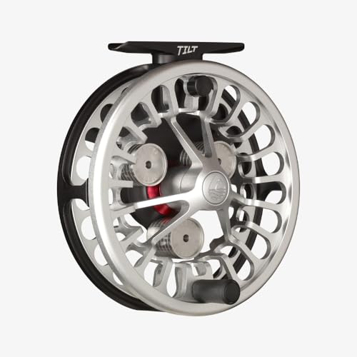 Redington Tilt Euro Nymph Reel - 2-5 Fly Reel for Euro Nymph Fishing - Large Arbor Design - Smooth Drag - Removable Weights for Perfect Balance on Any Fly Rod - 100yds/20lb Capacity - color: Silver/Black
