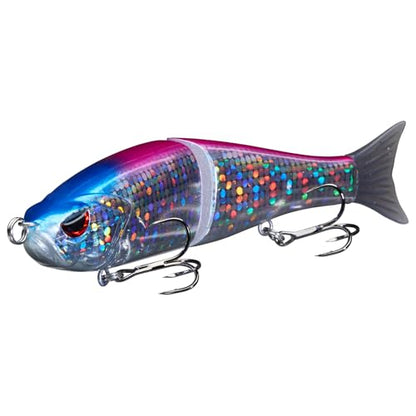 Bassdash SwimShad Glide Baits Jointed Swimbait Bass Pike Salmon Trout Muskie Fishing Lure,3-Pack - color: Green/Silver +Pink/Silver +Black/Silver, size: 7in/2.2oz
