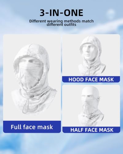 Cooling Breathable Balaclava Mask Sun UV Protection Sun Face Shield for Men Women Fishing Cycling Motorcycle Skiing Hiking - color: White