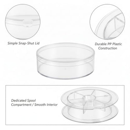 Fits Standard Tackle Boxes, Clear ABS Fishing Line Spool Holder, Compact 3.5 Inch Storage Case