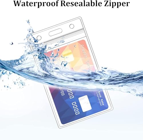 2 Pack Clear ID Badge Holder with Lanyard Black Lanyards with Vertical Waterproof ID Badge Holder (2#, 2 Pcs) - color: Lanyard 2#, size: 2 Pcs