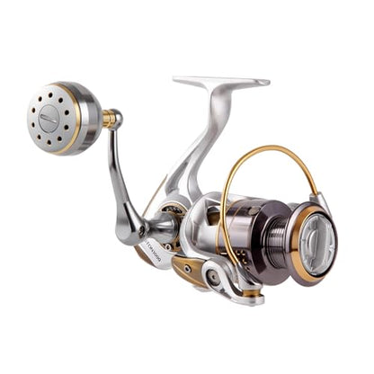 Long Shot Spinning Reel with Stainless Steel Gear, Heavy Tackle Saltwater Fishing Reel, 13+1BBS Smooth Surf Spinning Fishing Reel, 22KG/49Lbs Max Drag, Metal Trolling Reel Size 3000-6000 - size: Aston-5000