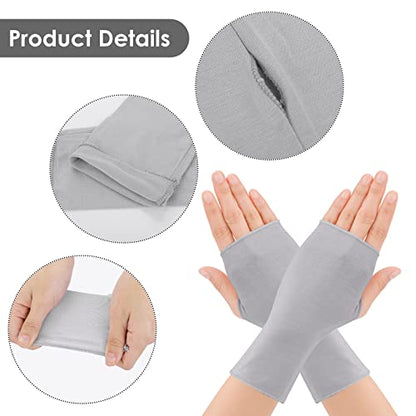 4 Pairs Sunblock Fingerless Gloves for Women UV Protection Wrist Length Gloves Lightweight Fingerless Gloves Sun Protetion