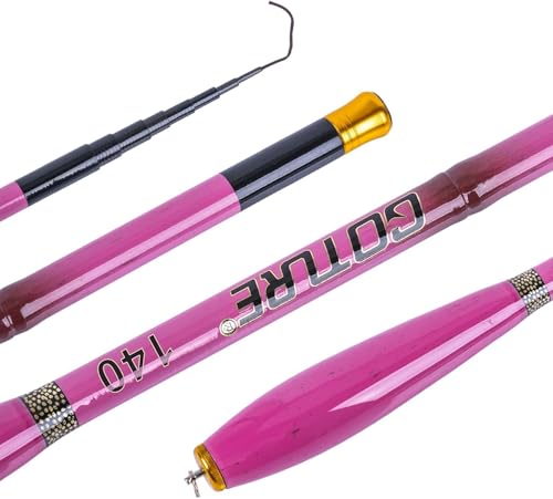 Goture Telescopic Mini Pocket Fishing Pole, Portable Fishing Hand Pole, Stream and Universal Fishing Rod, Ultralight High Strength Fishing Rods Fit for Beginners - color: Pink1, size: 2.7m/9'0''