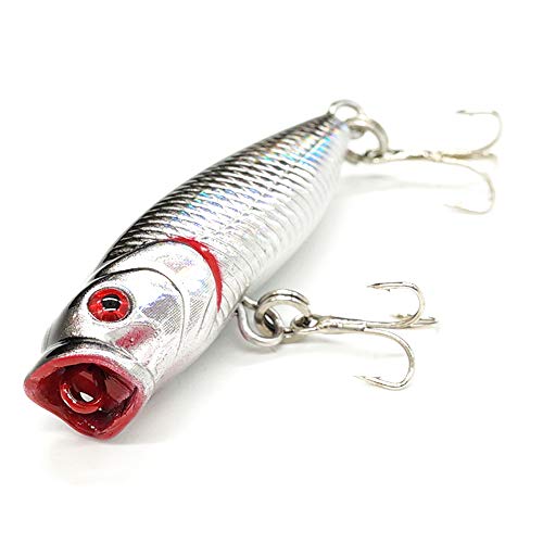Seasky Fishing Plug Lures Micro Popper Topwater Trout Attack in Freshwater - color: Whitefish
