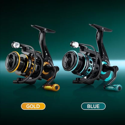 HAUT TON Dolphin Advance Edition Spinning Reel,5.2:1Gear Ratio,22LBS,5+1BB,Backlash Free Bearing,Sealed Drag System,Saltwater,Freshwater Fishing Reels - color: TGG, size: 1000